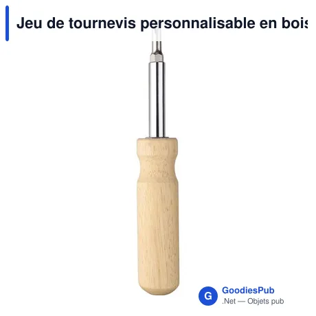 Jeu de tournevis personnalisable en bois d'hévéa avec logo