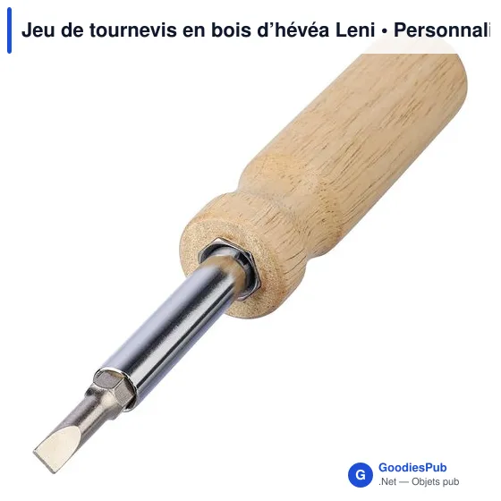 Jeu de tournevis personnalisable en bois d'hévéa avec logo - Image 2