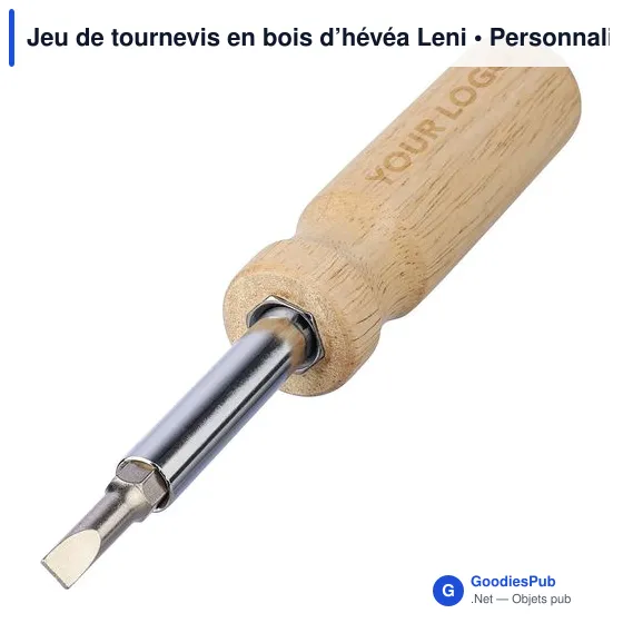 Jeu de tournevis personnalisable en bois d'hévéa avec logo - Image 3