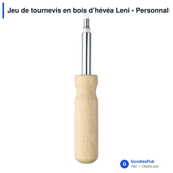 Jeu de tournevis personnalisable en bois d'hévéa avec logo - Image 4