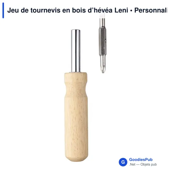 Jeu de tournevis personnalisable en bois d'hévéa avec logo - Image 5
