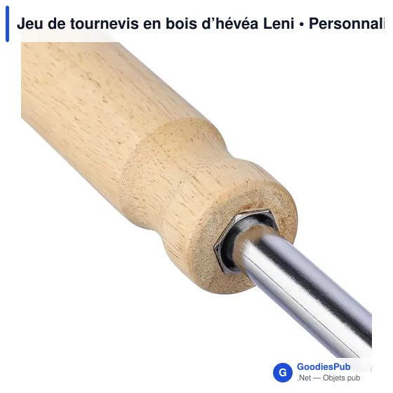 Jeu de tournevis personnalisable en bois d'hévéa avec logo - Image 6