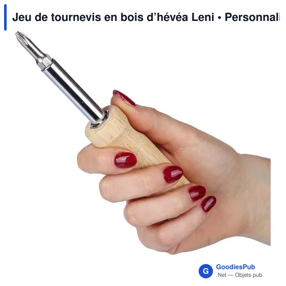 Jeu de tournevis personnalisable en bois d'hévéa avec logo - Image 7