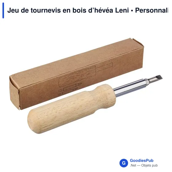 Jeu de tournevis personnalisable en bois d'hévéa avec logo - Image 10