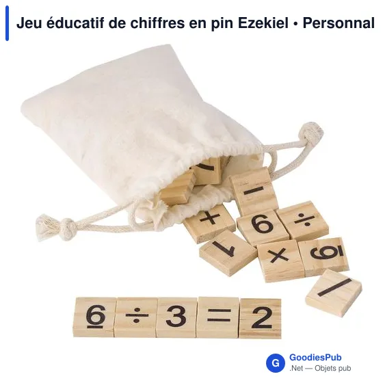Jeu éducatif personnalisable de chiffres en pin avec logo - Ezekiel - Image 2