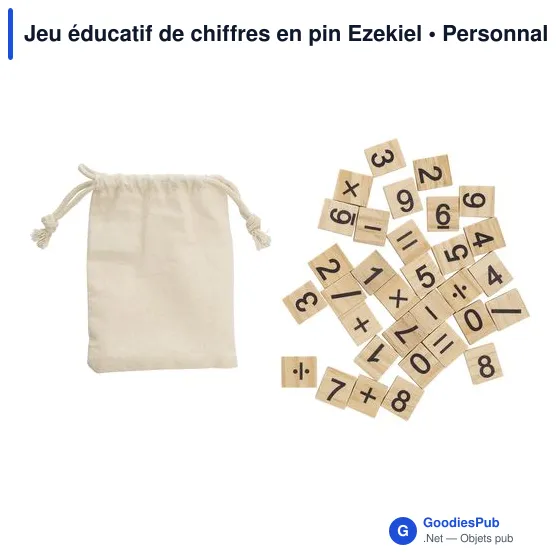 Jeu éducatif personnalisable de chiffres en pin avec logo - Ezekiel - Image 3