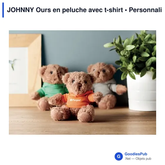 JOHNNY Ours en peluche avec t-shirt - Image 2