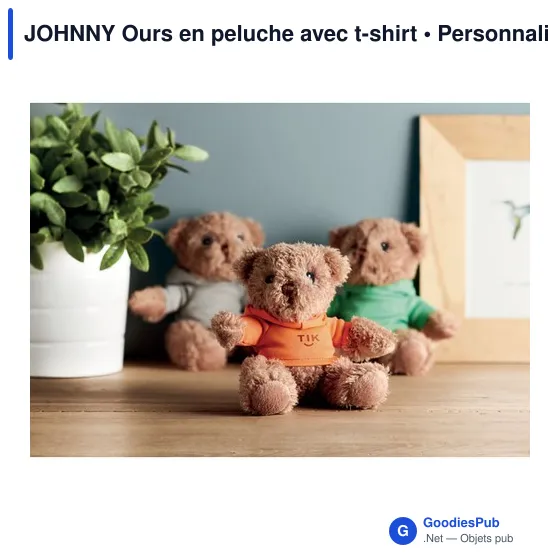 JOHNNY Ours en peluche avec t-shirt - Image 3