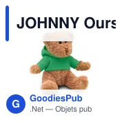 JOHNNY Ours en peluche avec t-shirt - Miniature 4