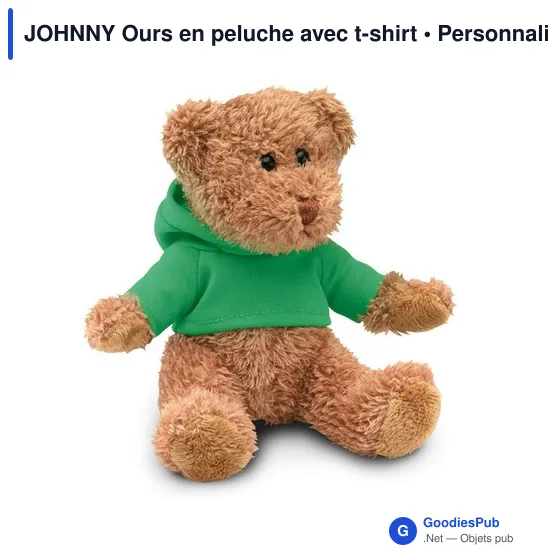 JOHNNY Ours en peluche avec t-shirt - Image 4