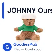 JOHNNY Ours en peluche avec t-shirt - Miniature 5