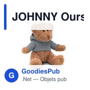 JOHNNY Ours en peluche avec t-shirt - Miniature 6
