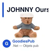 JOHNNY Ours en peluche avec t-shirt - Miniature 7