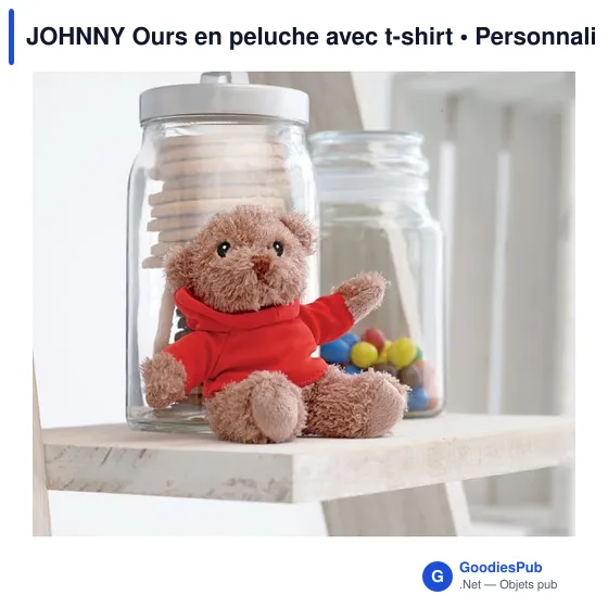 JOHNNY Ours en peluche avec t-shirt - Image 10