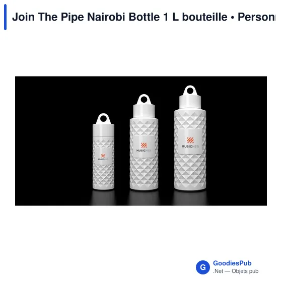 Bouteille d'eau réutilisable personnalisable Join The Pipe Nairobi 1 Lavec logo - Image 4