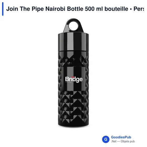 Bouteille d'eau personnalisable Join The Pipe Nairobi 500 ml avec logo - Image 2