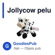 Peluche personnalisable Jollycow avec logo pour vos goodies entreprise - Miniature 1