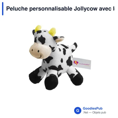 Peluche personnalisable Jollycow avec logo pour vos goodies entreprise