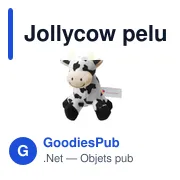 Peluche personnalisable Jollycow avec logo pour vos goodies entreprise - Miniature 2
