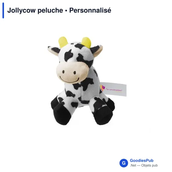 Peluche personnalisable Jollycow avec logo pour vos goodies entreprise - Image 2