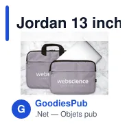Jordan 13 inch RPET Laptop Sleeve housse ordinateur personnalisé avec logo entreprise - Miniature 2