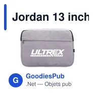 Jordan 13 inch RPET Laptop Sleeve housse ordinateur personnalisé avec logo entreprise - Miniature 3