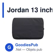 Jordan 13 inch RPET Laptop Sleeve housse ordinateur personnalisé avec logo entreprise - Miniature 5