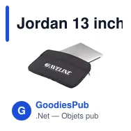 Jordan 13 inch RPET Laptop Sleeve housse ordinateur personnalisé avec logo entreprise - Miniature 6