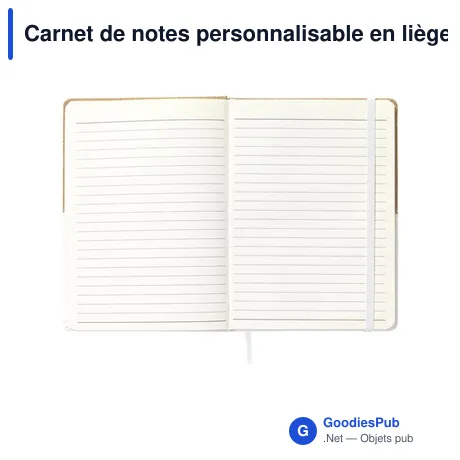 Carnet de notes personnalisable en liège avec logo - Journal Cork Notebook