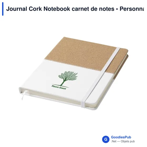 Carnet de notes personnalisable en liège avec logo - Journal Cork Notebook - Image 2