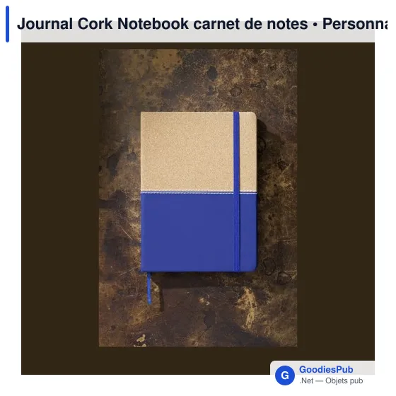 Carnet de notes personnalisable en liège avec logo - Journal Cork Notebook - Image 12