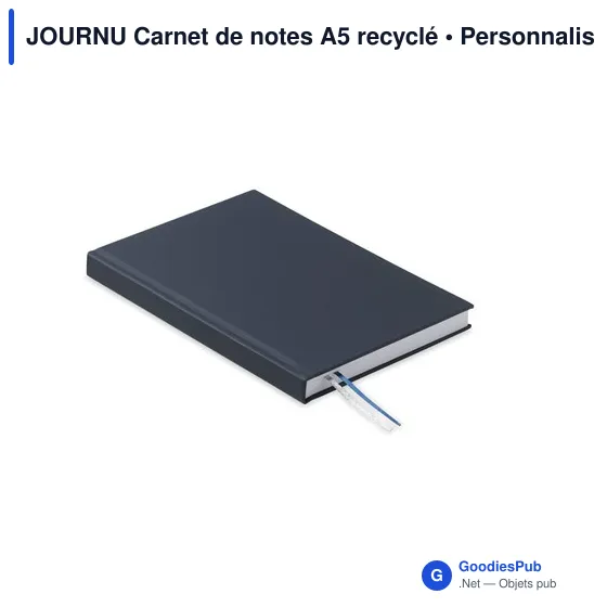 Carnet de notes A5 personnalisable en papier recyclé - JOURNUavec logo - Image 1