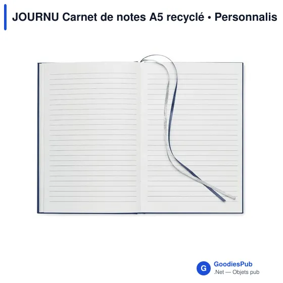 Carnet de notes A5 personnalisable en papier recyclé - JOURNUavec logo - Image 2