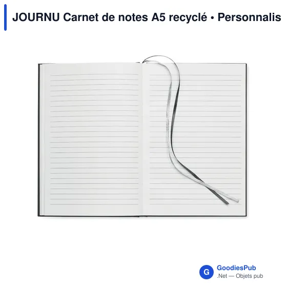 Carnet de notes A5 personnalisable en papier recyclé - JOURNUavec logo - Image 6