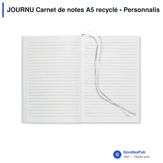 Carnet de notes A5 personnalisable en papier recyclé - JOURNUavec logo - Image 10