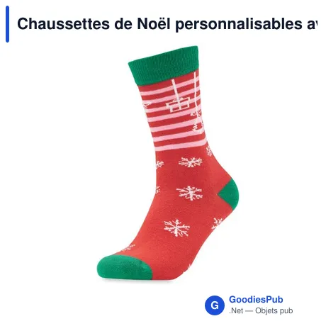 Chaussettes de Noël personnalisables avec logo pour entreprises