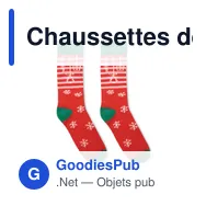 Chaussettes de Noël personnalisables avec logo pour entreprises - Miniature 3