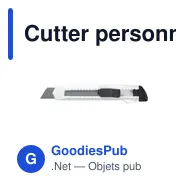 Cutter personnalisable Jumbo avec logo - Fournitures de bureau - Miniature 1