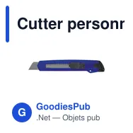Cutter personnalisable Jumbo avec logo - Fournitures de bureau - Miniature 3