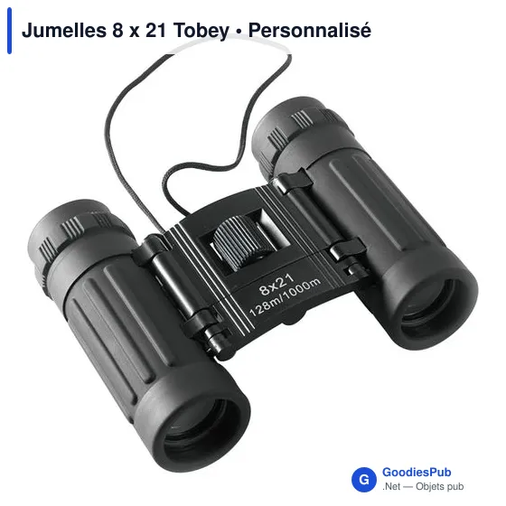 Jumelles personnalisables 8 x 21 avec logo - Tobey - Image 2