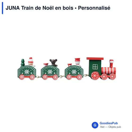 Décoration de Noël personnalisable : JUNA Train en bois avec logo - Image 2