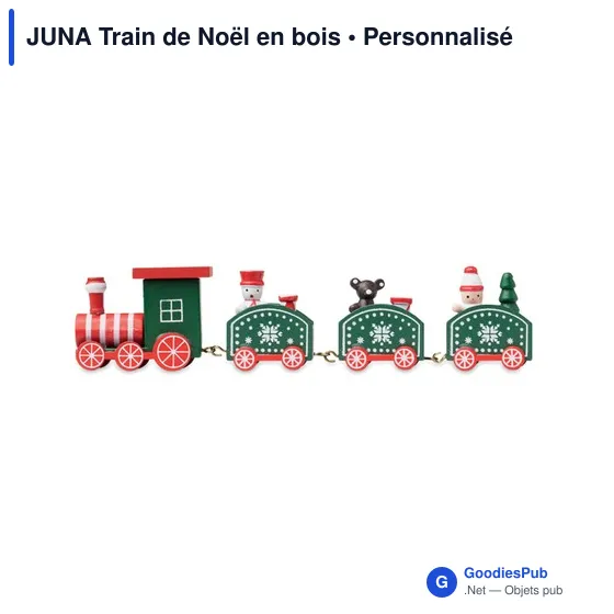 Décoration de Noël personnalisable : JUNA Train en bois avec logo - Image 3