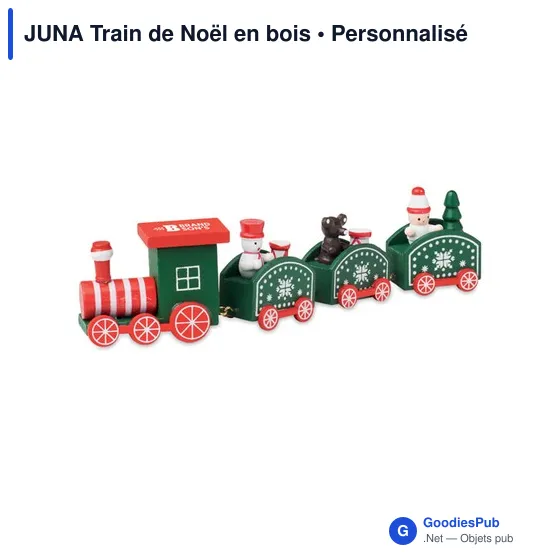 Décoration de Noël personnalisable : JUNA Train en bois avec logo - Image 4