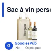 Sac à vin personnalisable en jute pour deux bouteilles - Jute Canvas Doubleavec logo - Miniature 1