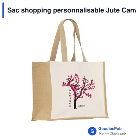 Sac shopping personnalisable Jute Canvas Shopper avec logo
