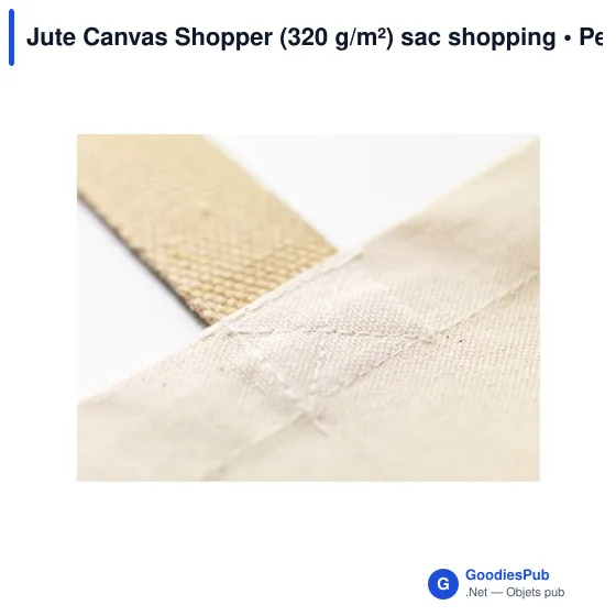 Sac shopping personnalisable Jute Canvas Shopper avec logo - Image 2