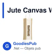 Sac à vin personnalisable en jute avec logo - Jute Canvas Wine Bag - Miniature 2