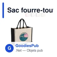 Sac fourre-tout personnalisable en jute et coton coloré avec logo - 42 x 32 cm - Miniature 1