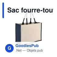 Sac fourre-tout personnalisable en jute et coton coloré avec logo - 42 x 32 cm - Miniature 3