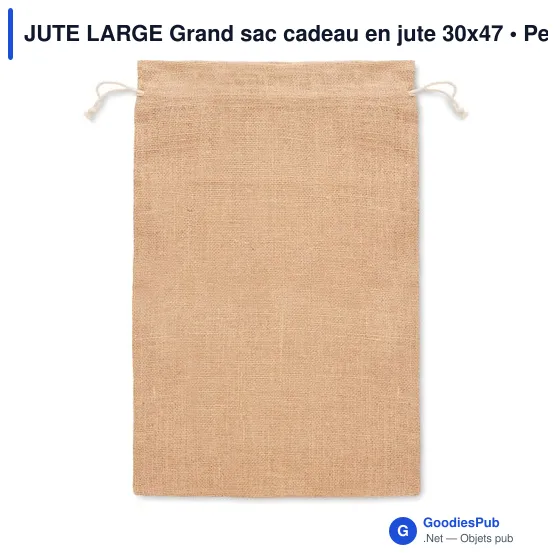 JUTE LARGE Grand sac cadeau en jute 30x47 cm - Image 2